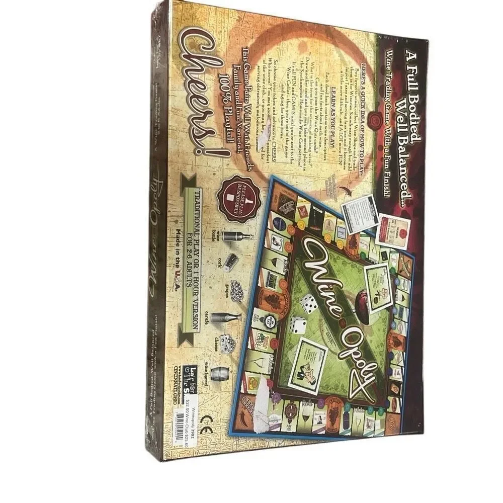 Brand New Wine-Opoly Board Game Monopoly Wine Trading Sealed